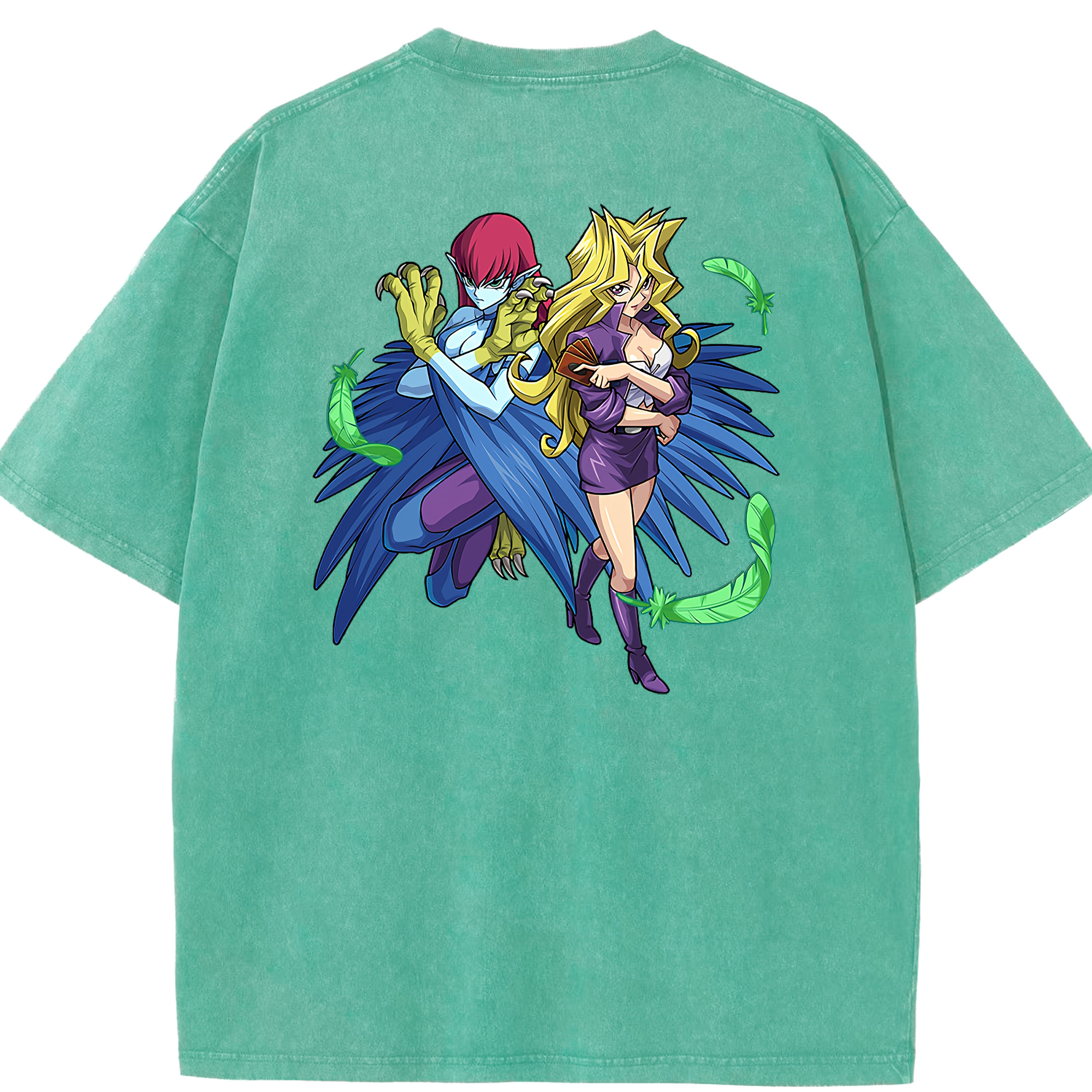 （画像用） 遊☆戯☆王 Yu-Gi-Oh! 綿100% ヴィンテージ風 半袖Tシャツ（背面プリント）